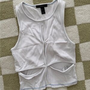 Ribbed cut out tank top